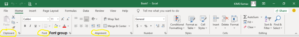 the excel ribbon commands