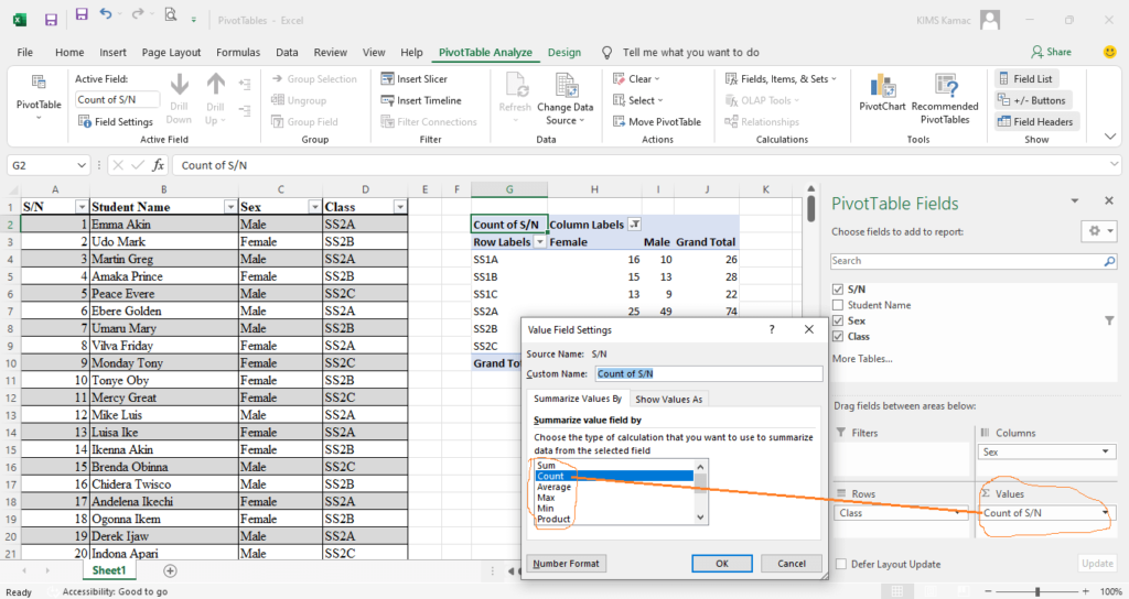 how to use PivotTable in excel