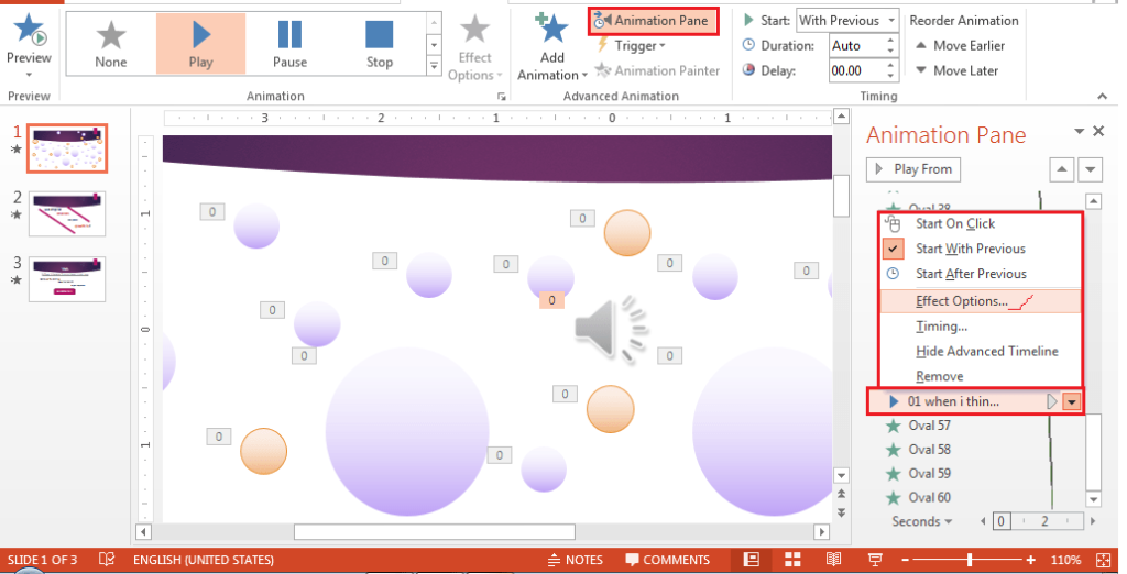 setting audio effect in powerpoint slide
