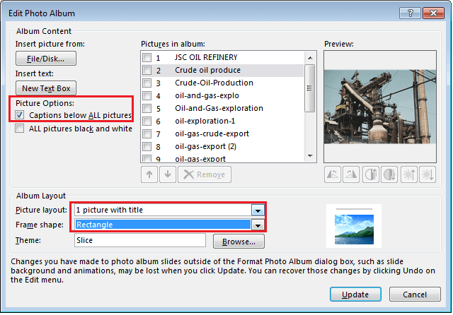 add captions to your photo slideshow