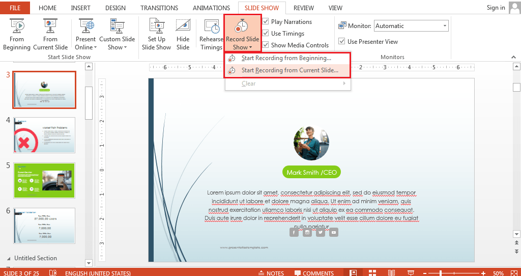 recording slideshow narration in powerpoint
