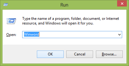 Open Word in Run