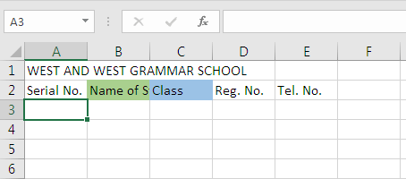 simple data entry in MS Excel
