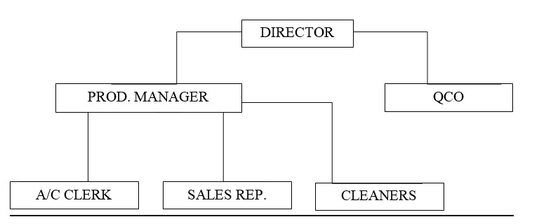 organizational chart for cassava processing