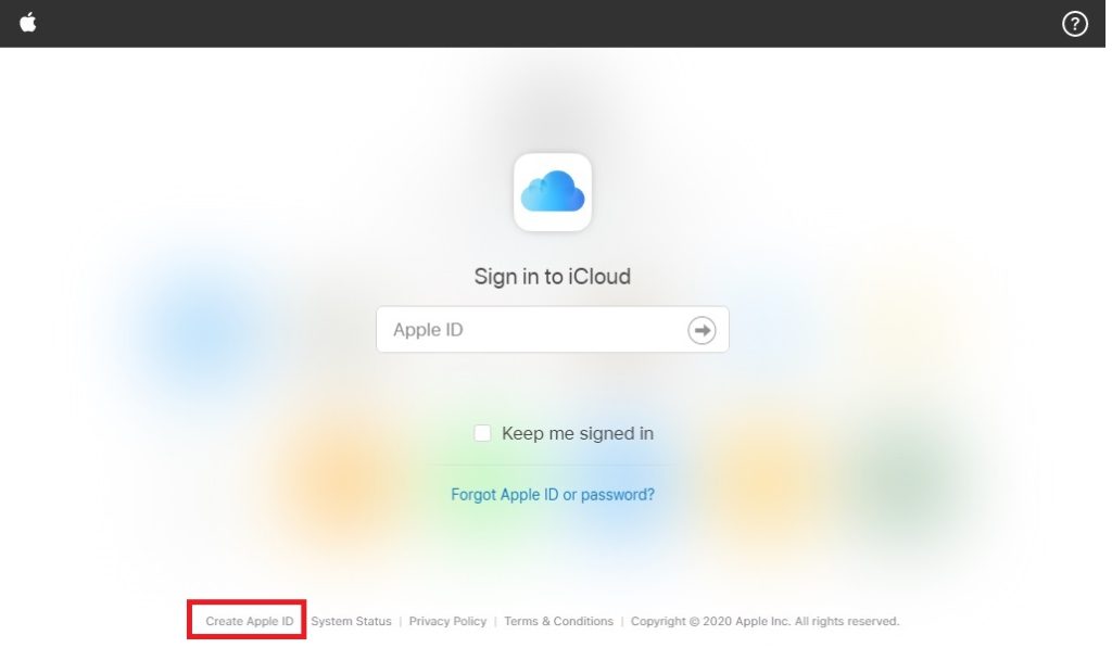 iCloud: create Apple Id