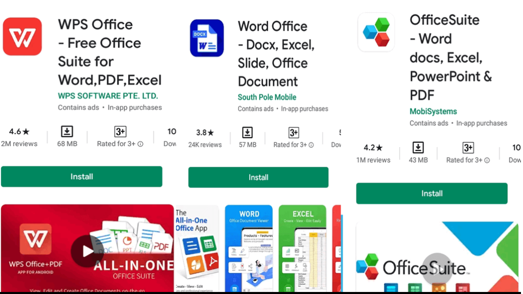 examples of word processor app for android