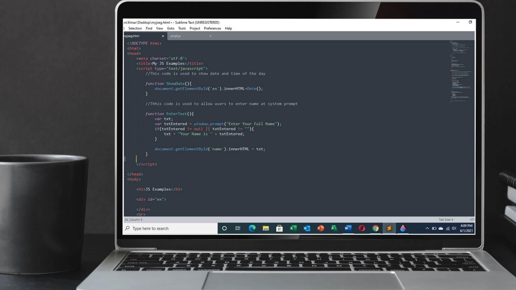 How to add JavaScript to HTML: An Example - Kmacims | Education Annex