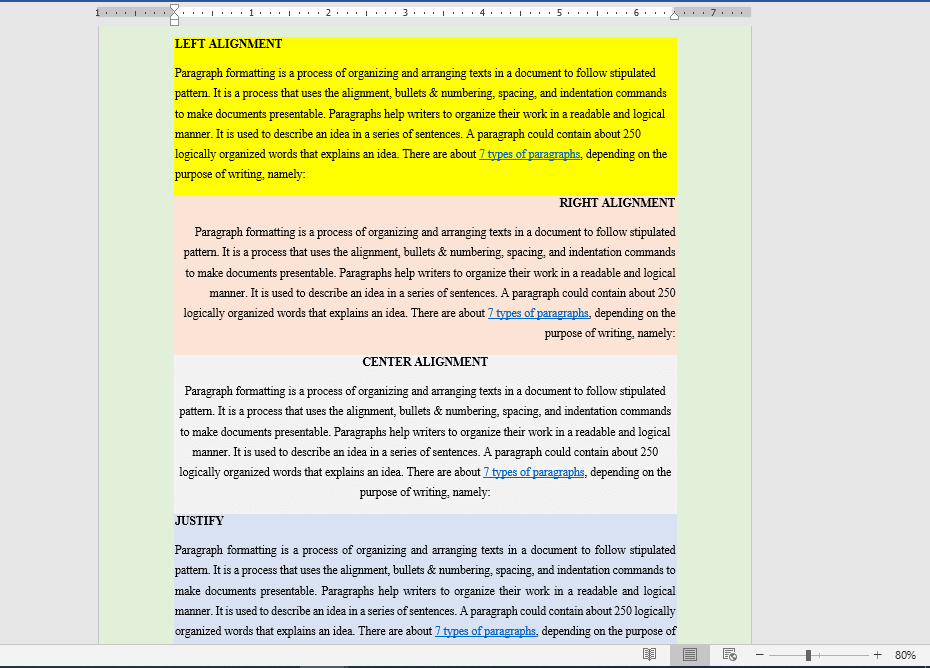 aligning text in paragraphs