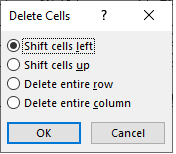 Delete cells