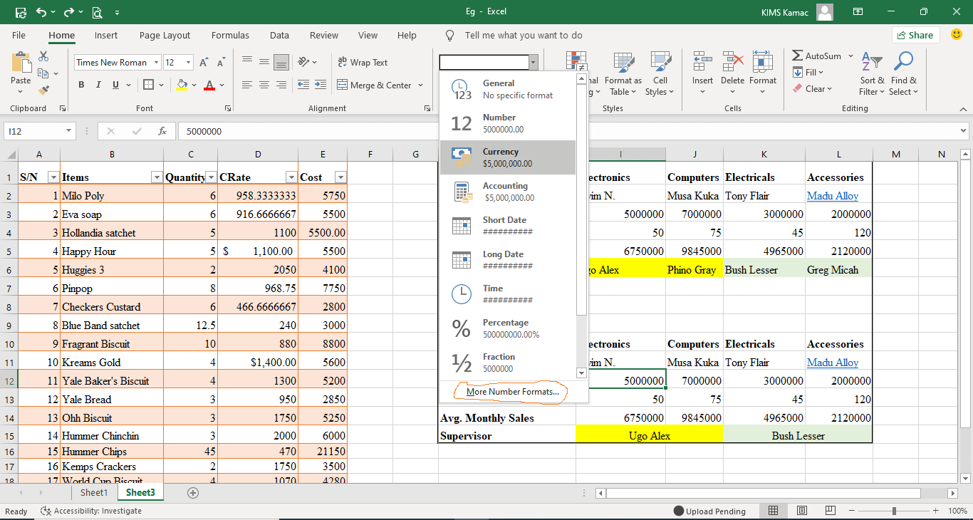 Formatting Numbers And Worksheet In Excel Kmacims Education Annex