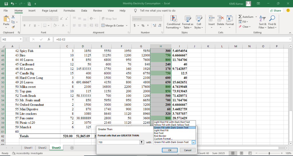 applying conditional formatting in excel