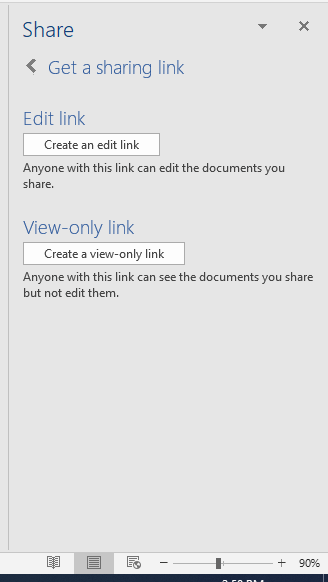 share a document - generate a share link