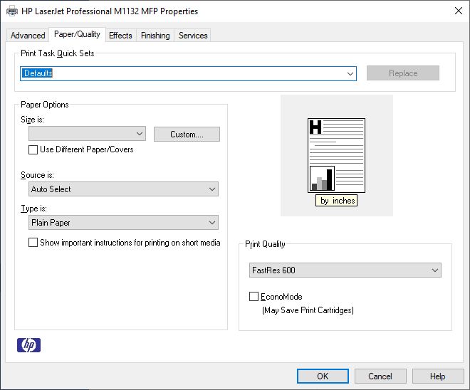 printing a document in word - printer properties