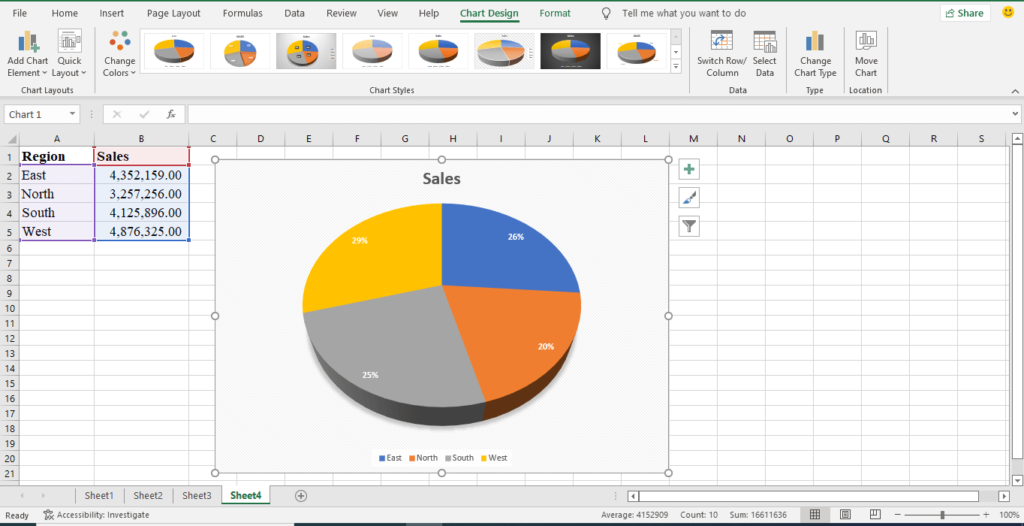 how to make pie charts in Excel