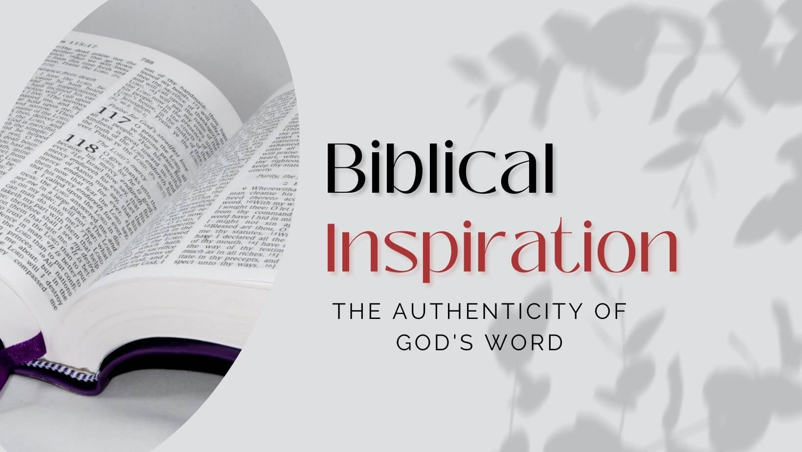 Biblical inspiration - the Authenticity of God's word