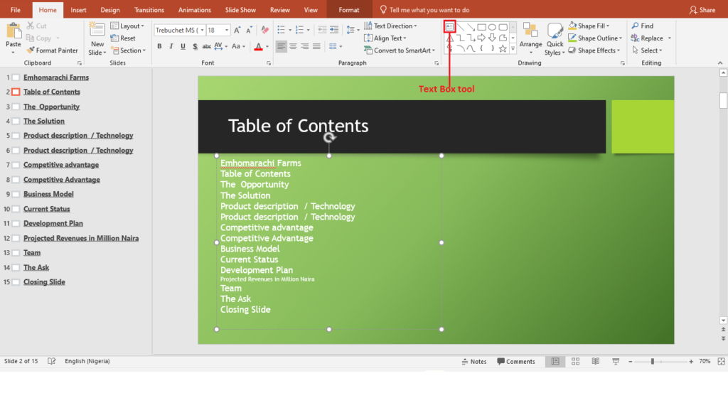 copy and paste the slide titles in a presentation