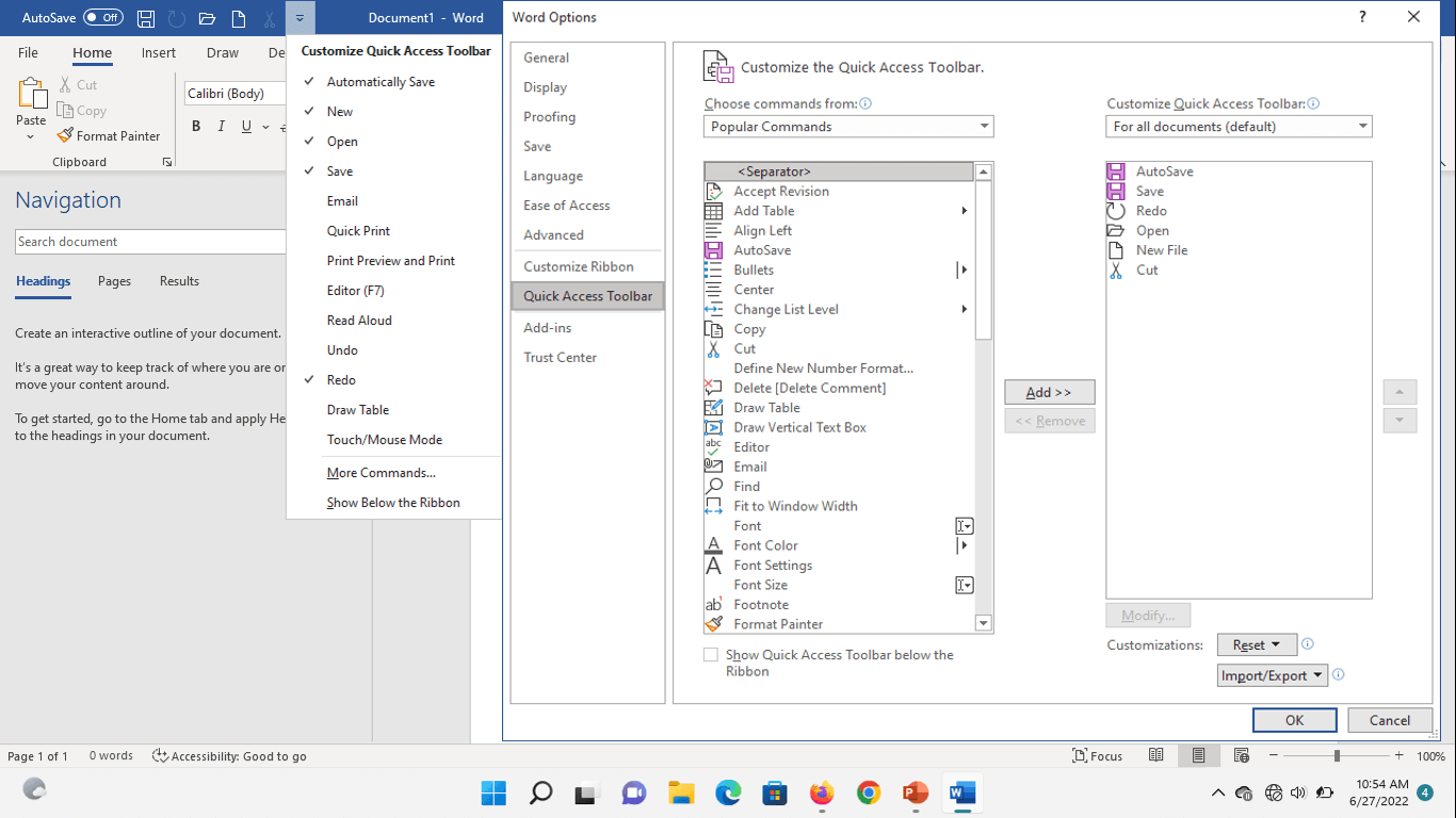 The Quick Access Toolbar Kmacims Education Annex