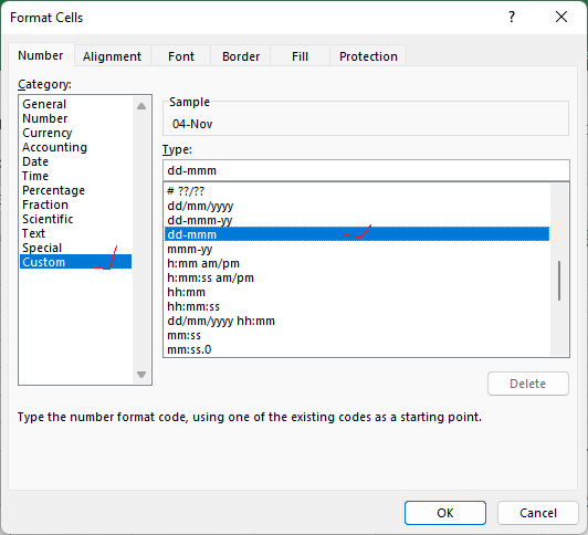 Creating Dynamic Gantt Charts in Excel: Visualize Project Schedules Like a Pro 3 Formatting date for Gantt chart