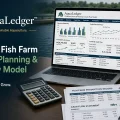 AquaLedger™ - Fish Farm Financial Plan Excel Template Nigeria | 12-Month Aquaculture Cash Flow & Profit Calculator