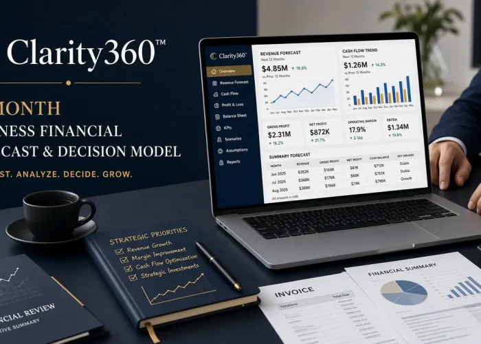 Clarity360™ - 12-Month Business Financial Forecast Excel Template Nigeria | Cash Flow & Profit Projection Model
